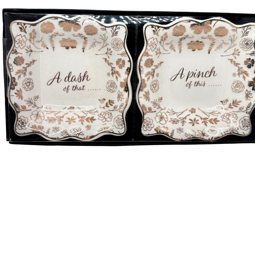 Anthropologie A Pinch Of This & A Dash Of That Trinket Dishes NIB Gift 3.5"